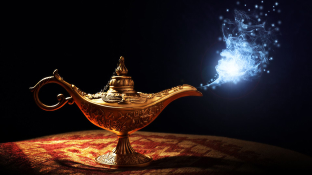 magic lamp with steam