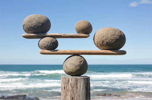 balanced stones at the sea side