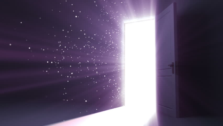 open door reflecting a light