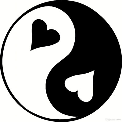 ying and yang hearts