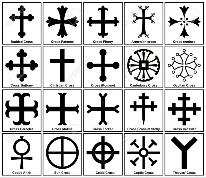 symbols of cross in a grid