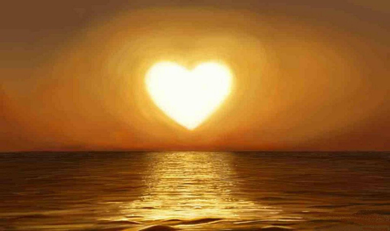 heart shape sun sunset